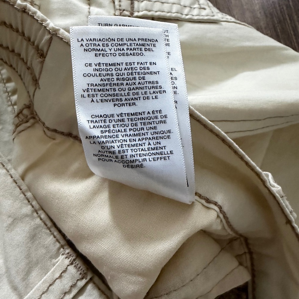 Kensie Jeans Cargo Pants Cream High Rise Wide Leg D Ring Hem Straps Women 10/30 - Picture 6 of 12